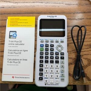 Texas Instruments TI-84 Plus CE in White with USB Cable